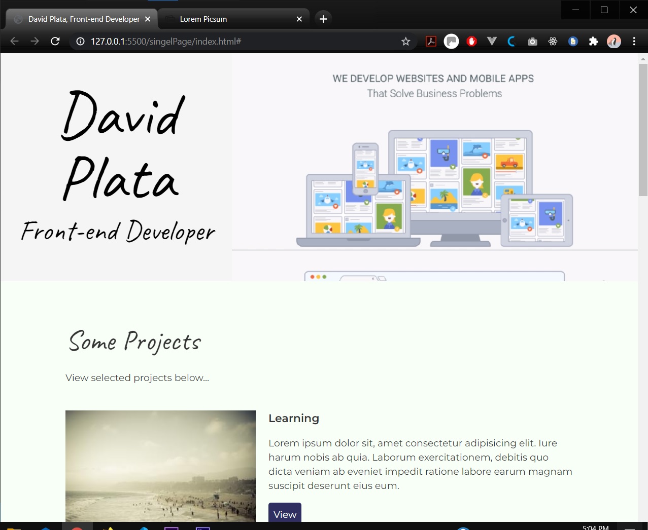 Bootstrap page